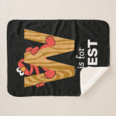 Elmo Alphabet | W Hout Sherpa Deken (Voorkant (horizontaal))