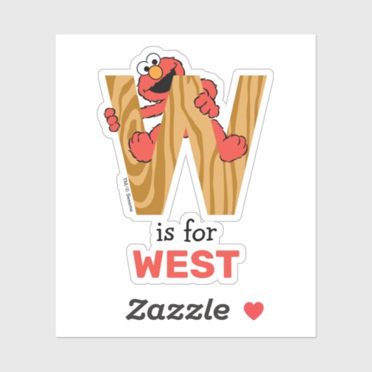 Elmo Alphabet | W Hout Sticker (Vel)