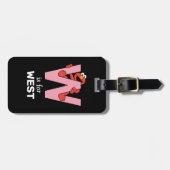 Elmo Alphabet | W Roze Bagagelabel (Voorkant horizontaal)