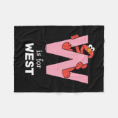 Elmo Alphabet | W Roze Fleece Deken (Voorkant (Horizontaal))
