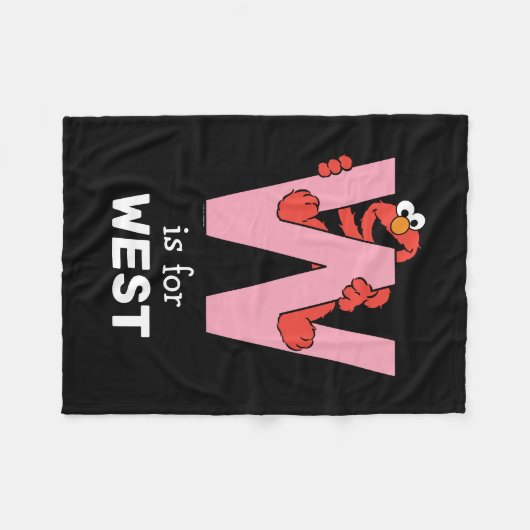 Elmo Alphabet | W Roze Fleece Deken (Voorkant (Horizontaal))