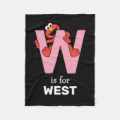 Elmo Alphabet | W Roze Fleece Deken (Voorkant)