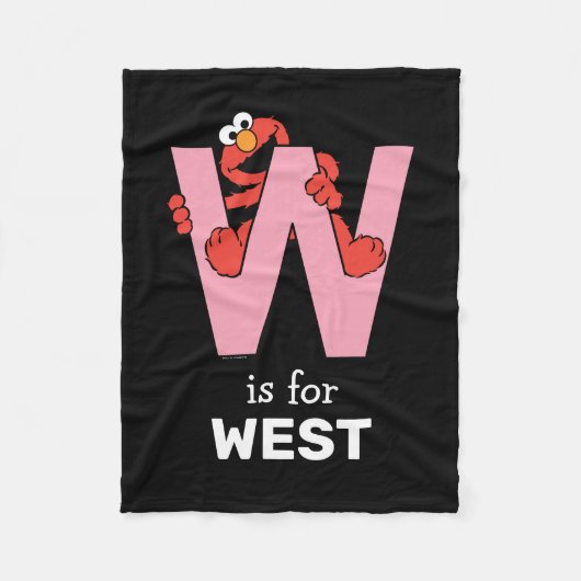 Elmo Alphabet | W Roze Fleece Deken (Voorkant)