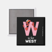 Elmo Alphabet | W Roze Magneet (Voorkant / Achterkant)
