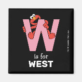 Elmo Alphabet | W Roze Magneet (Voorkant)