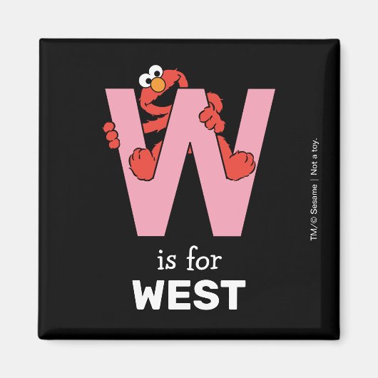 Elmo Alphabet | W Roze Magneet (Voorkant)
