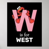 Elmo Alphabet | W Roze Poster (Voorkant)