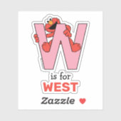 Elmo Alphabet | W Roze Sticker (Vel)