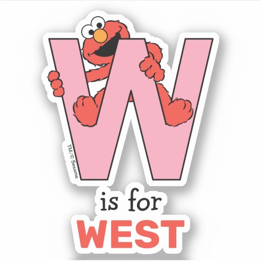 Elmo Alphabet | W Roze Sticker (Voorkant)