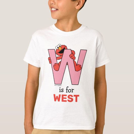 Elmo Alphabet | W Roze T-shirt (Voorkant)