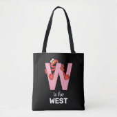 Elmo Alphabet | W Roze Tote Bag (Voorkant)