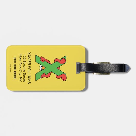 Elmo Alphabet | X Groen Bagagelabel (Achterkant horizontaal)