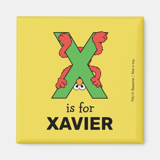 Elmo Alphabet | X Groen Magneet (Voorkant)