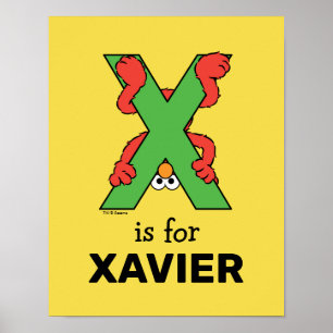 Elmo Alphabet   X Groen Poster