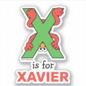 Elmo Alphabet | X Groen Sticker (Voorkant)