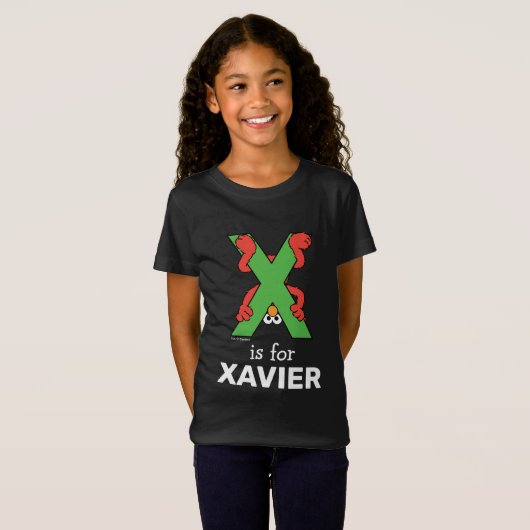 Elmo Alphabet | X Groen T-shirt (Voorkant volledig)