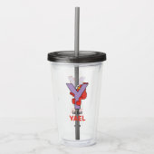 Elmo Alphabet | Y PAARS Acryl Drinkbeker (Voorkant)