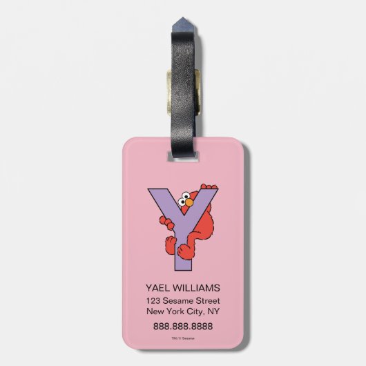 Elmo Alphabet | Y PAARS Bagagelabel (Achterkant verticaal)