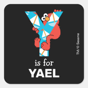 Elmo Alphabet   Y Yacht Vierkante Sticker