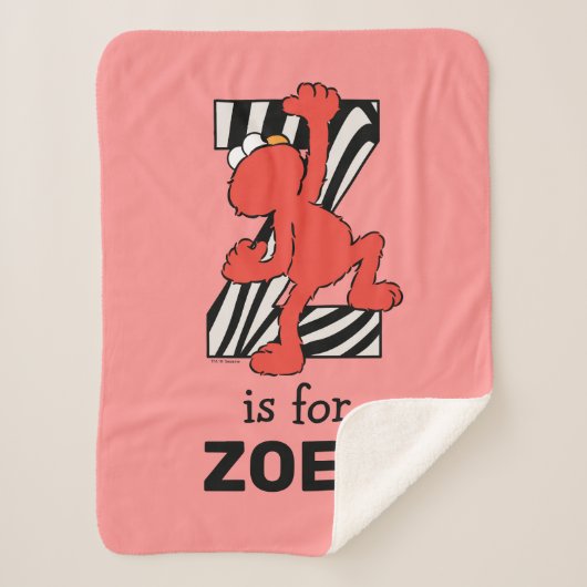 Elmo Alphabet | Z ZEBRA Sherpa Deken (Voorkant)