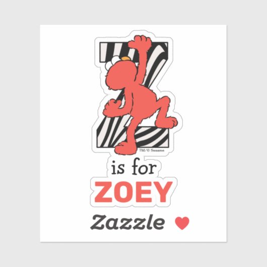 Elmo Alphabet | Z ZEBRA Sticker (Vel)