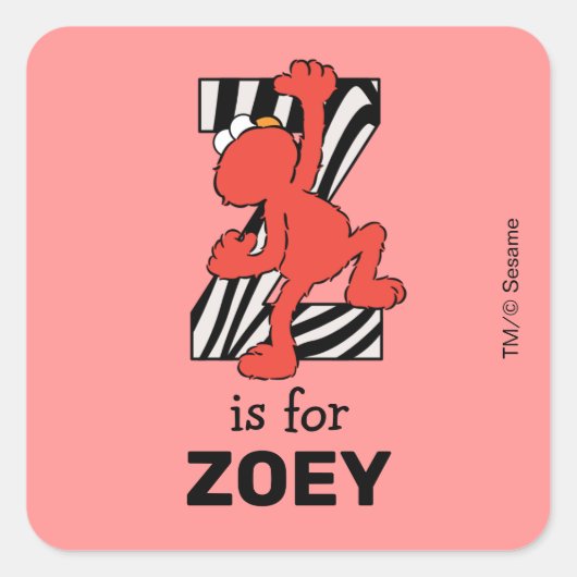 Elmo Alphabet | Z ZEBRA Vierkante Sticker (Voorkant)