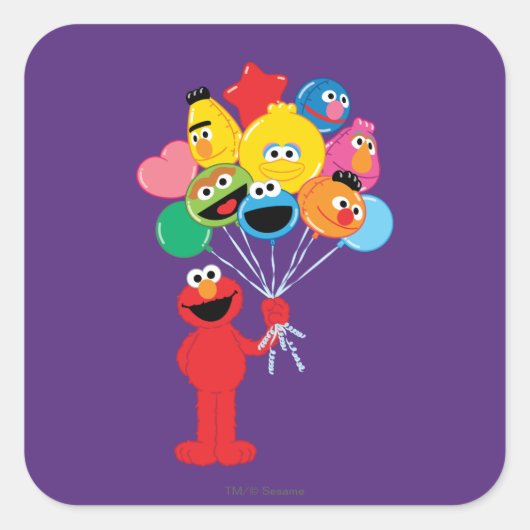 Elmo-ballonnen Vierkante Sticker (Voorkant)