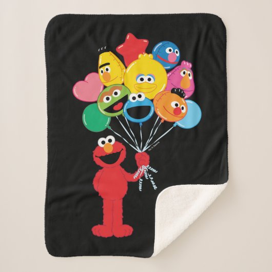 Elmo Balloons Sherpa Deken (Voorkant)