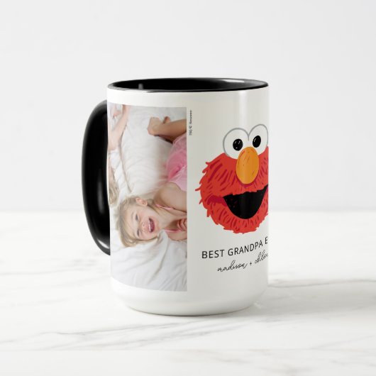 Elmo Big Face | Beste opa - Foto Mok (Voorkant links)