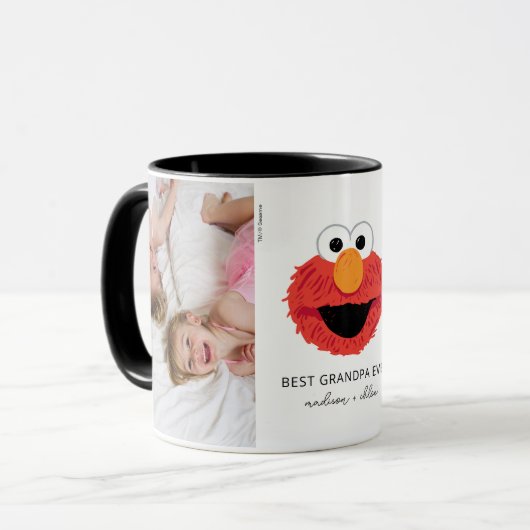 Elmo Big Face | Beste opa - Foto Mok (Voorkant links)
