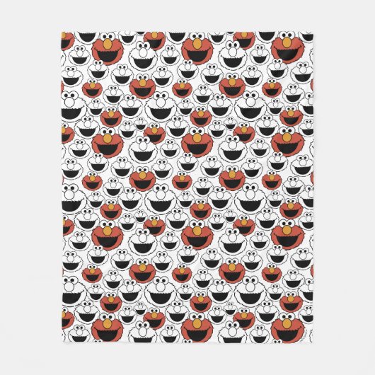 Elmo Color Pop Face Pattern Fleece Deken (Voorkant)