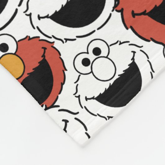 Elmo Color Pop Face Pattern Fleece Deken (Hoek)