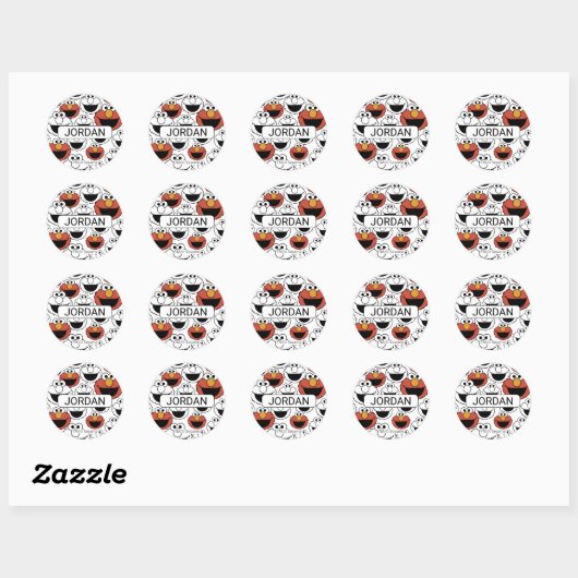 Elmo Color Pop Face Pattern Ronde Sticker (Vel)