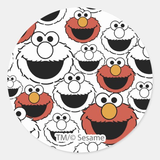 Elmo Color Pop Face Pattern Ronde Sticker (Voorkant)