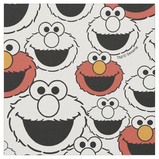 Elmo Color Pop Face Pattern Stof (Close Up)