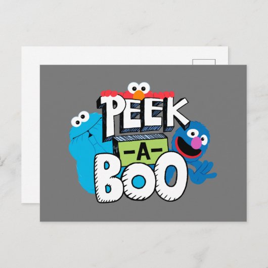 Elmo, Cookie & Grover | Peek-a-Boo Briefkaart (Voorkant / Achterkant)
