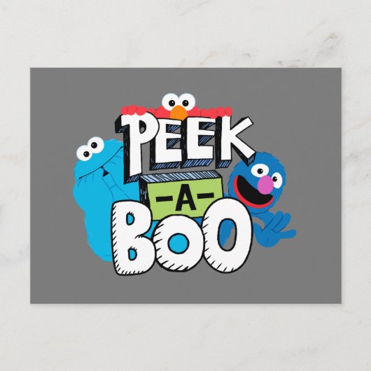 Elmo, Cookie & Grover | Peek-a-Boo Briefkaart (Voorkant)