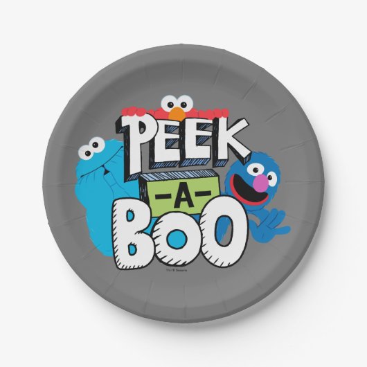 Elmo, Cookie & Grover | Peek-a-Boo Papieren Bordje (Voorkant)