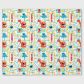 Elmo & Cookie Monster Fun Shapes Pattern Cadeaupapier (Vlak)