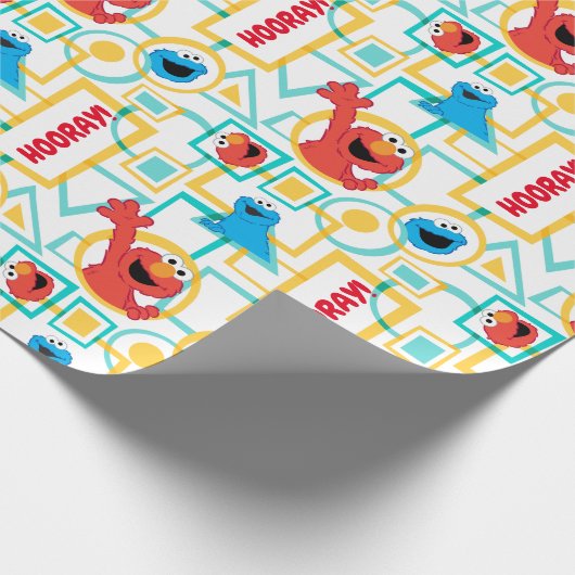 Elmo & Cookie Monster Fun Shapes Pattern Cadeaupapier (Hoek)
