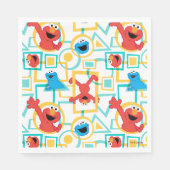 Elmo & Cookie Monster Fun Shapes Pattern Servet (Voorkant)