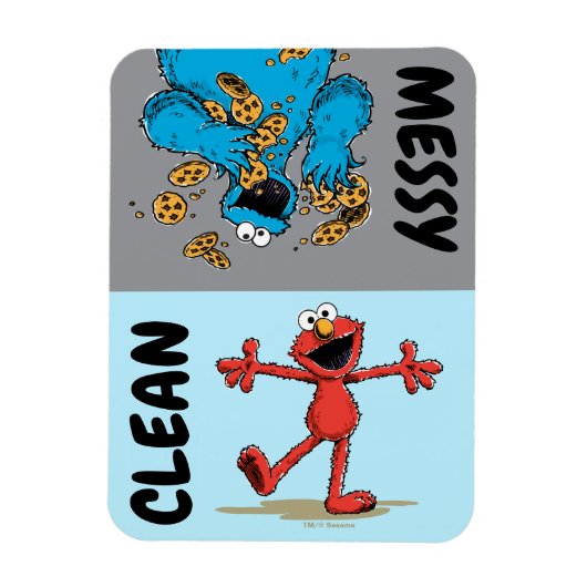Elmo & Cookie Monster "Schoon of vuil" Vaatwasser Magneet (Verticaal)