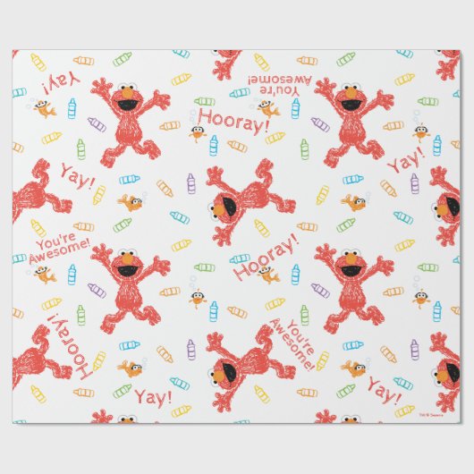 Elmo Crayon Pattern Cadeaupapier (Vlak)