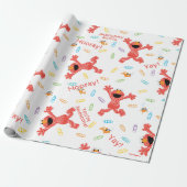 Elmo Crayon Pattern Cadeaupapier (Uitgerold)