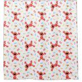 Elmo Crayon Pattern Douchegordijn (Voorkant)