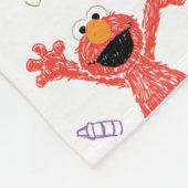 Elmo Crayon Pattern Fleece Deken (Hoek)