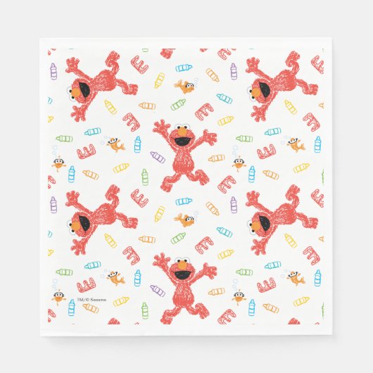 Elmo Crayon Pattern Servet (Voorkant)