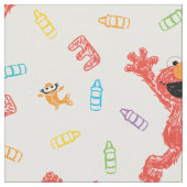 Elmo Crayon Pattern Stof (Close Up)