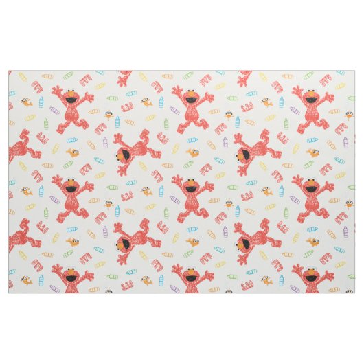 Elmo Crayon Pattern Stof (Fat Quarter)