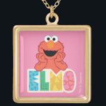 Elmo Cute & Fun Goud Vergulden Ketting<br><div class="desc">Dit leuke Sesamstraat ontwerp kenmerkt Elmo die leuning op de leuke Elmo-tekst. © 2021 Sesamworkshop. www.sesamestreet.org</div>